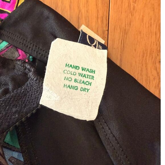 Vintage 80s Oscar de la Renta Swimsuit Size 16 Geometric Metallic Slimming - Picture 11 of 11